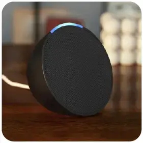 Amazon Echo Pop smart speaker in charcoal colour