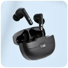 boAt Airdopes Unity ANC earbuds in their charging case
